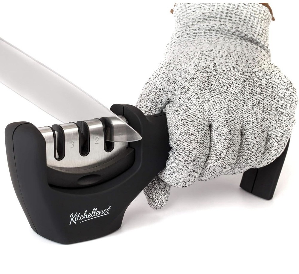 Kitchellence 4-in-1 Three Stage Knife Sharpener Tool New