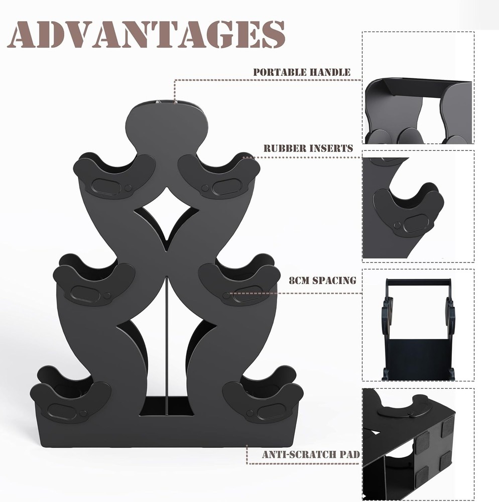 Dumbbell Rack Stand Only, No Install Needed Compact Design with Protective Edge
