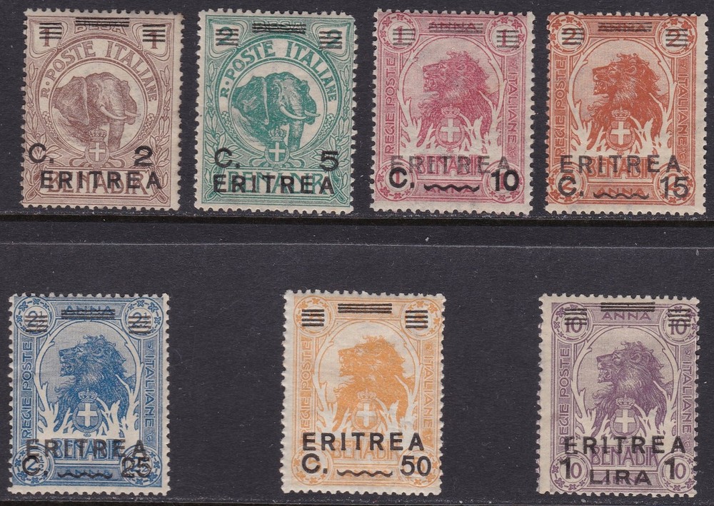1922 ERITREA, n. 54/60 7 MNH/** values