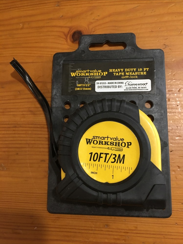 Smartvalue Workshop 10' Heavy Duty Tape Measure with Lock, 4-Pack
