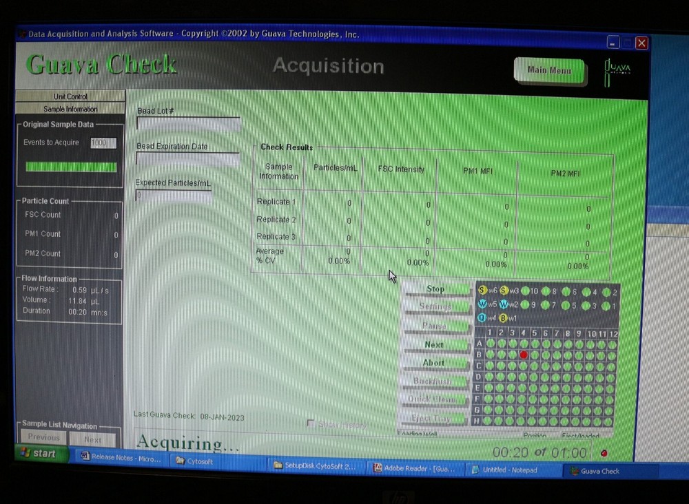 Guava Technologies PCA-96 Flow Cytometry Cytometer & Cytosoft software 2.5.8