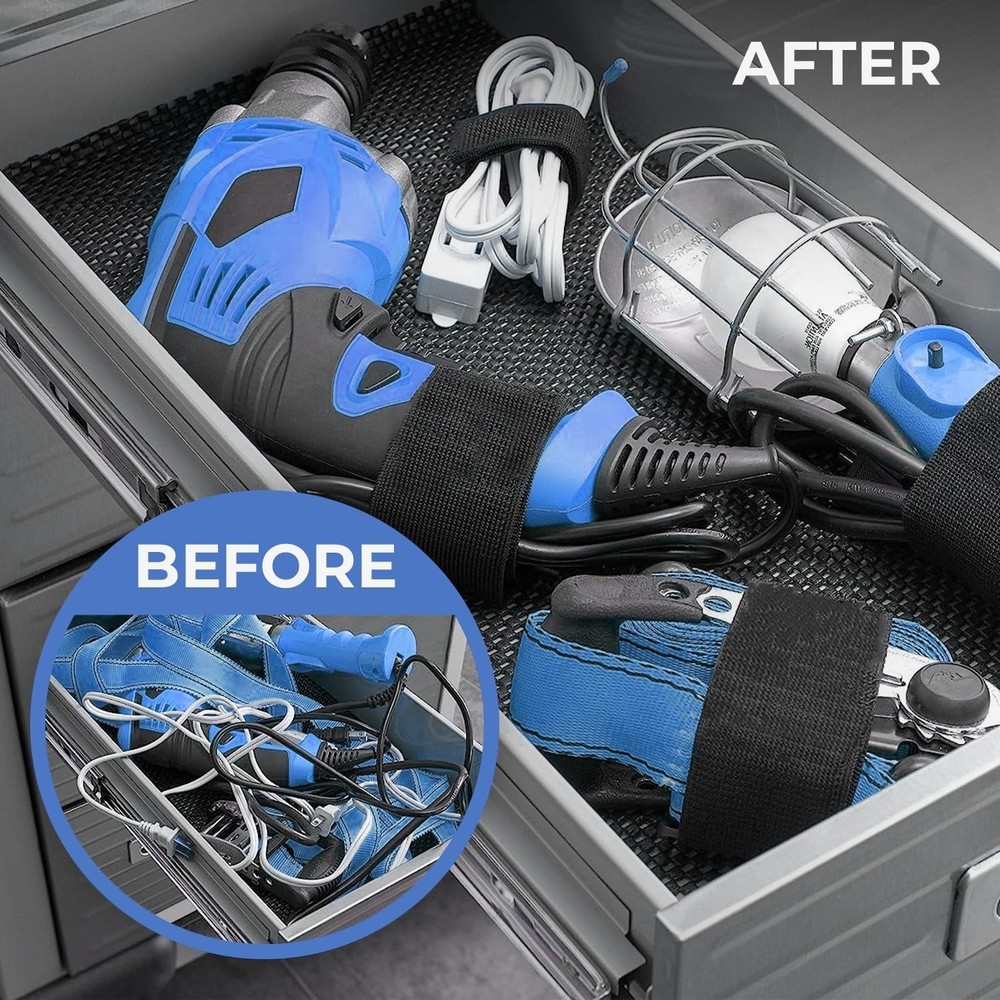 15 Pack Reusable Cinch Straps 1” x 12” - Hook & Loop Safety Solution