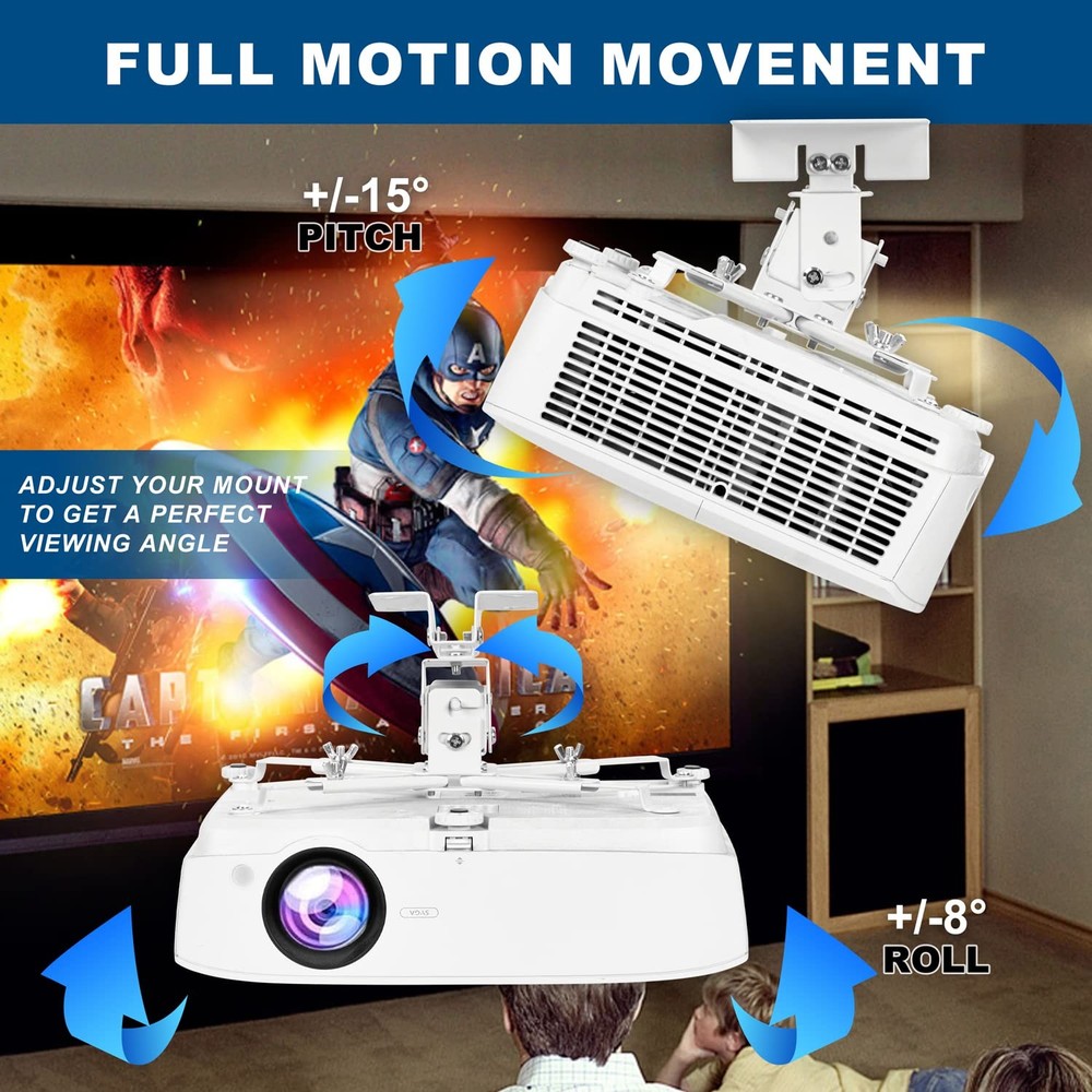 DAWASAPAT Adjustable Projector Ceiling/Wall Mount 3in1 Universal Bracket for...