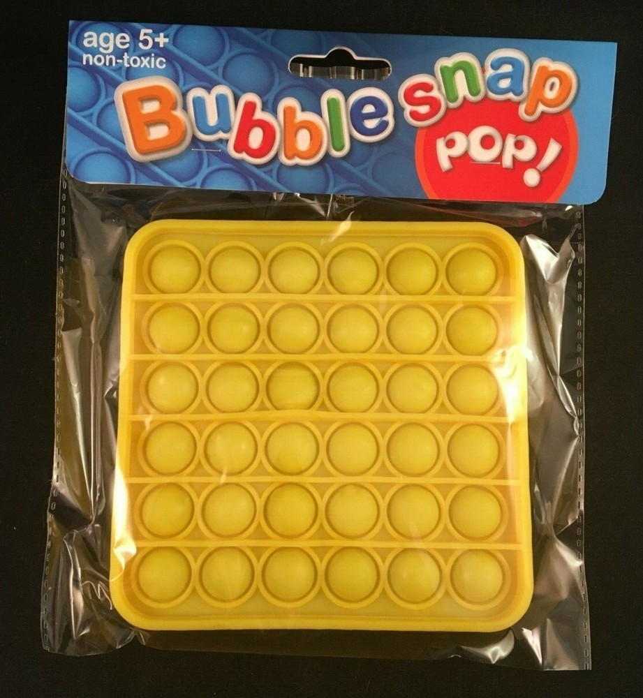 Bubble Snap Pop! - Square - Yellow - Fidget Toy - Ages 5+