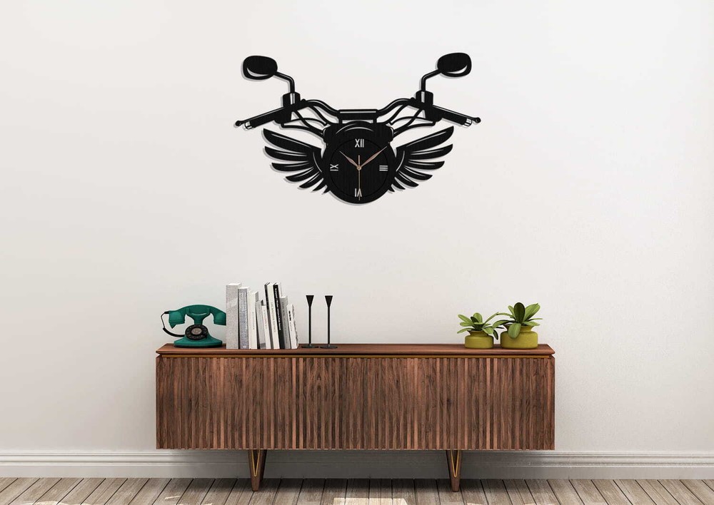 DECORATIVE, OPENWORK CLOCK, MOTORCYCLE, GIFT FOR MOTORCYCLE