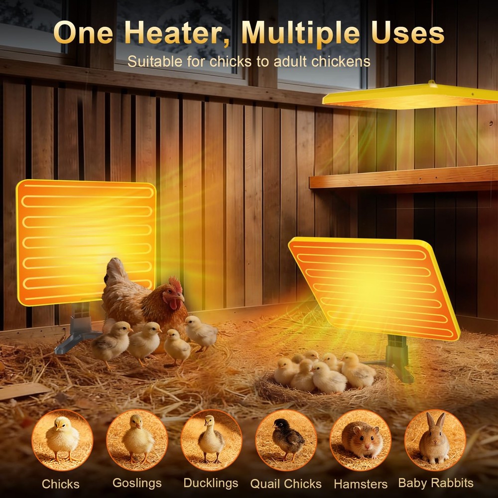 Brooder Plate for Chicks, 50–158℉ Chick Heat with Smart yellow