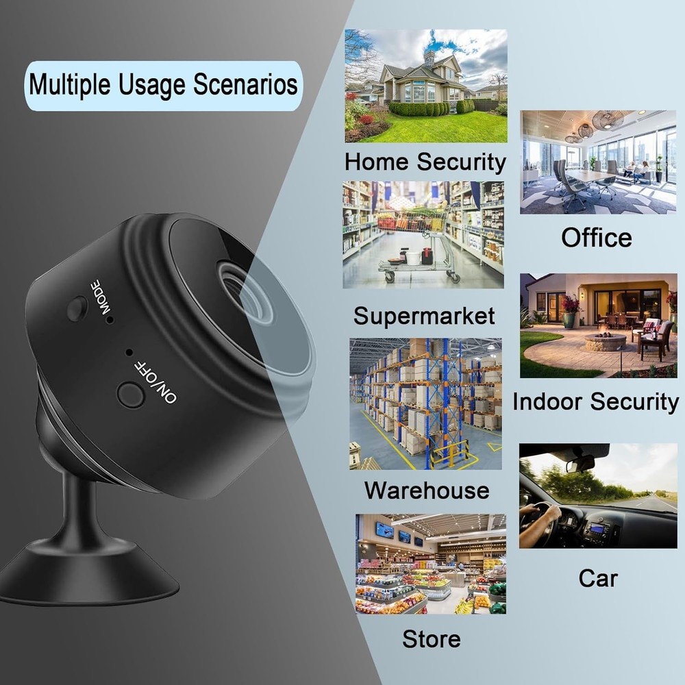 Compact 1080P Security Camera - Ultra-Wide Lens with Multi-User Access & Storage