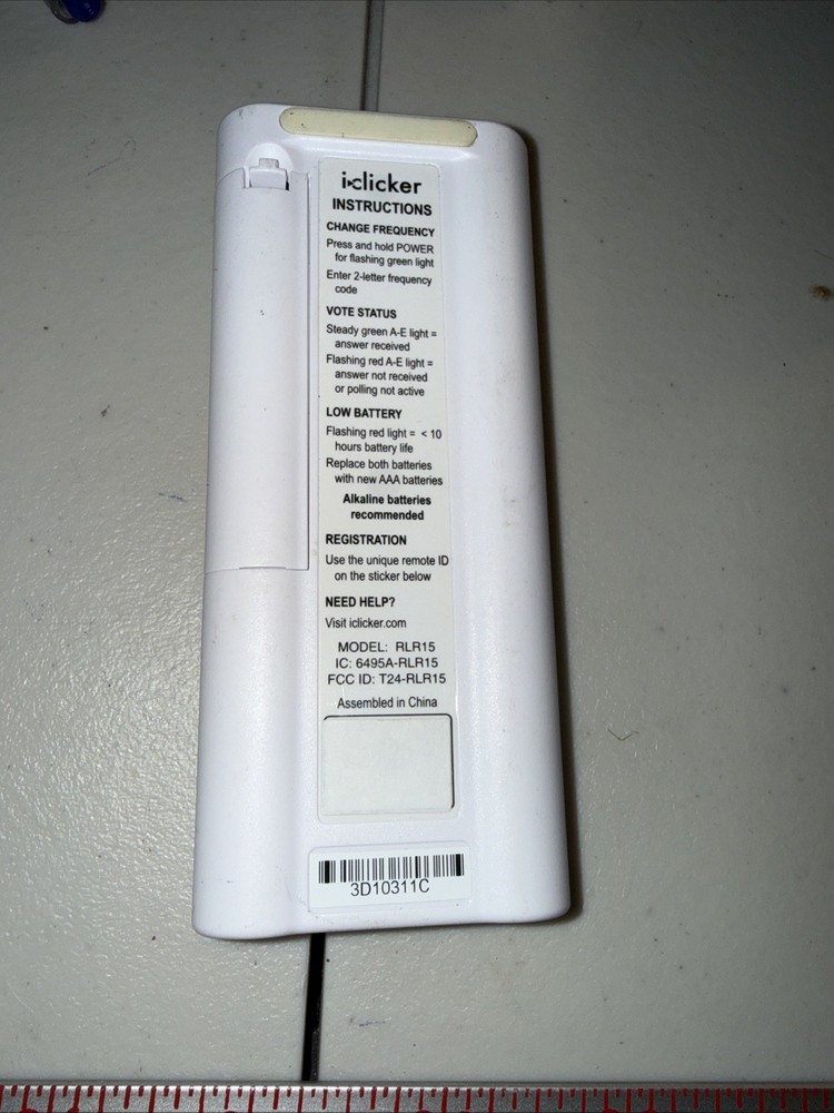 iClicker Plus RLR15 Student Classroom Response System Remote Control Unit