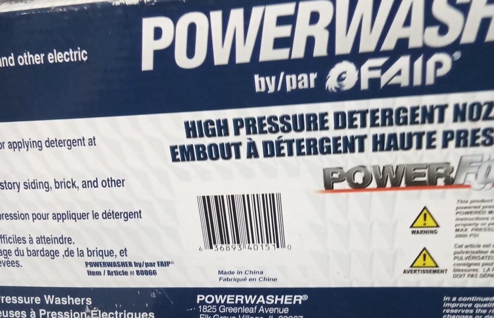 POWERWASHER HIGH PRESSURE DETERGENT NOZZLE