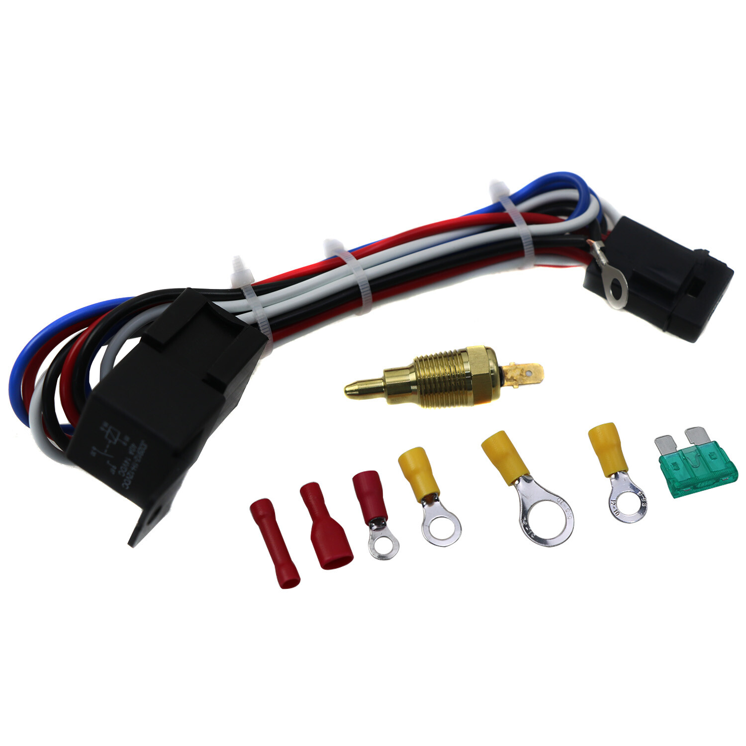 3/8" 175~185 Electric Engine Thermostat Fan Temperature Switch Sensor Relay Kit