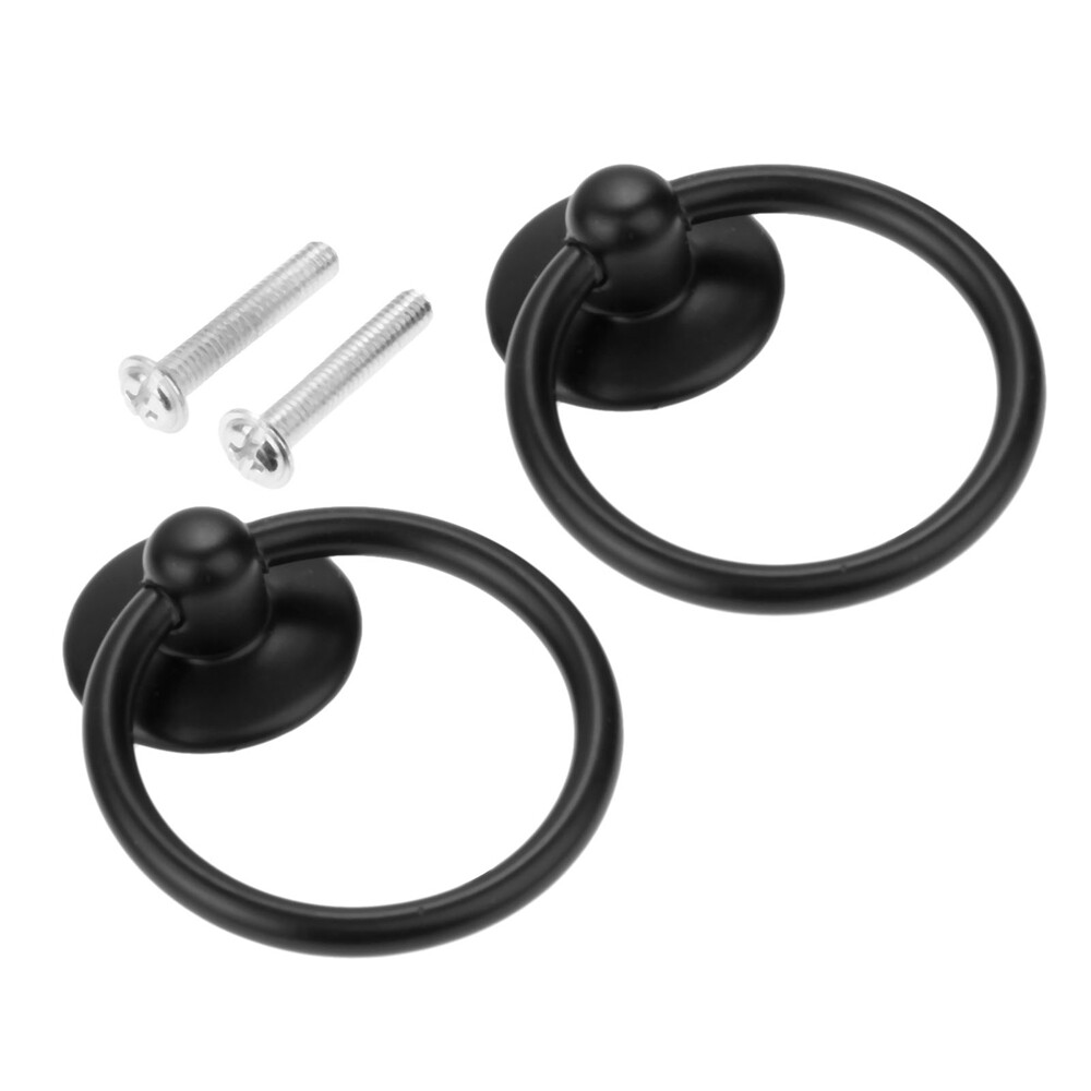 Cabinet Handles Cupboard Drawer Pull Drop Ring Cabinet Pull Handle Black 25*52mm