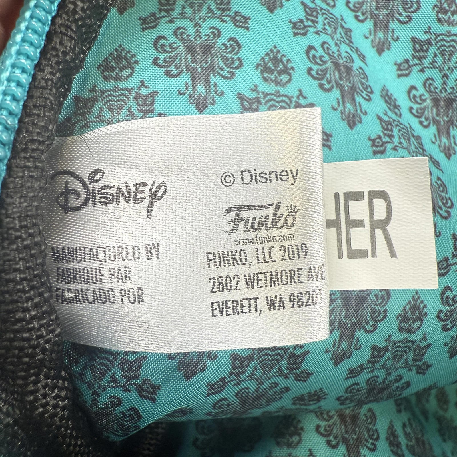 Disney X Loungefly Haunted Mansion Teal and Black Cosmetic Bag Rare