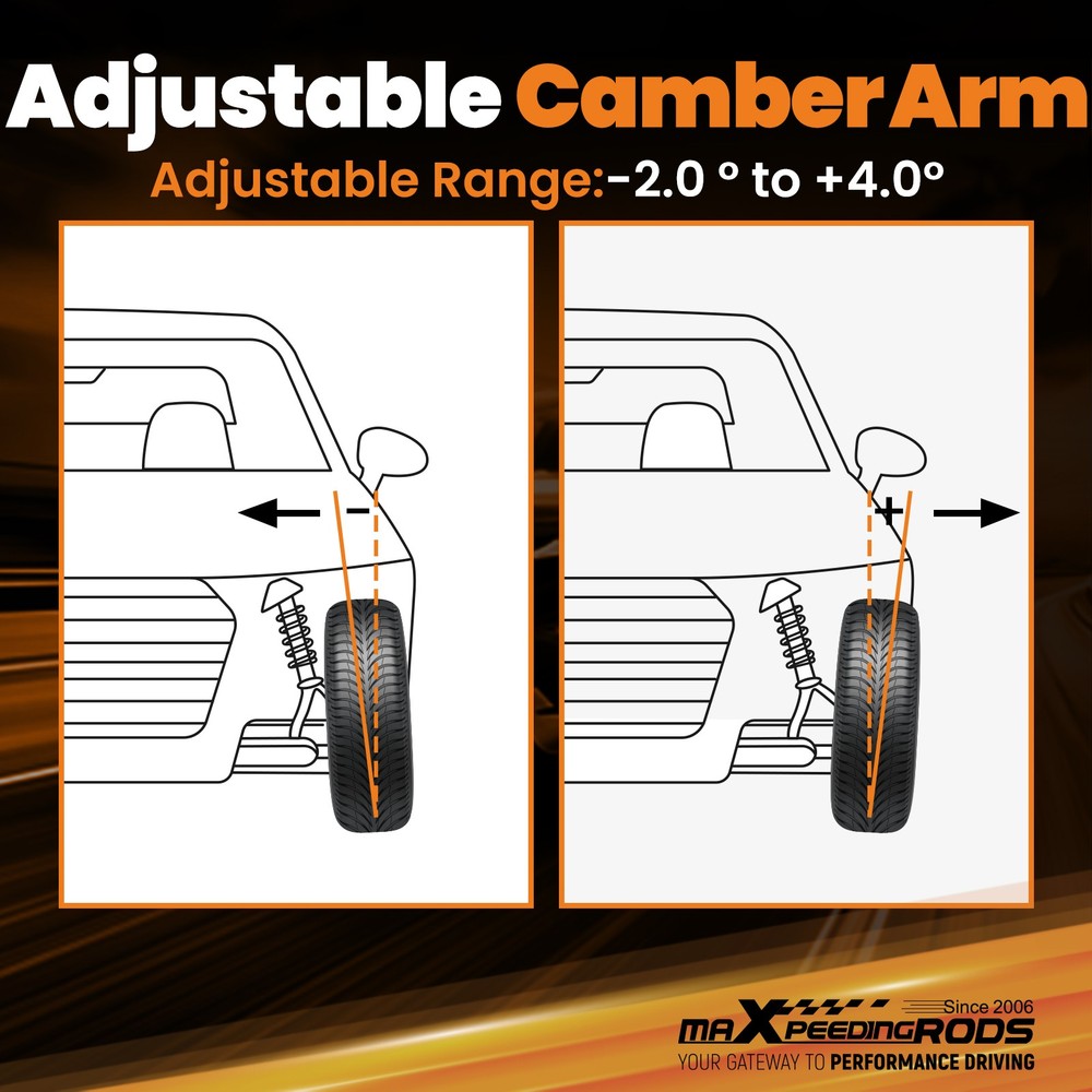 Adjustable Rear Upper Camber Control Arm Kit for Honda Element 2003-2011 -2/+4