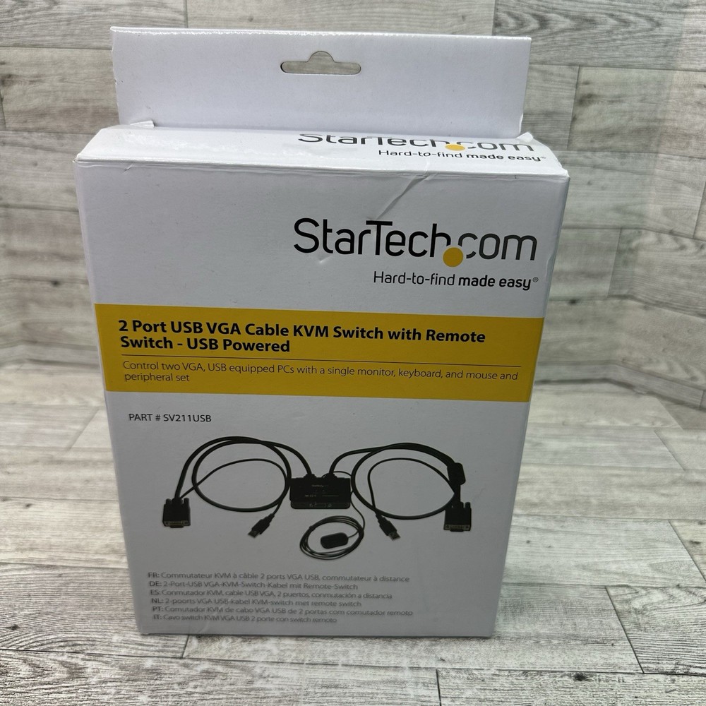 Startech 2 port USB VGA Cable KVM Switch with Remote Switch and USB Power/Data