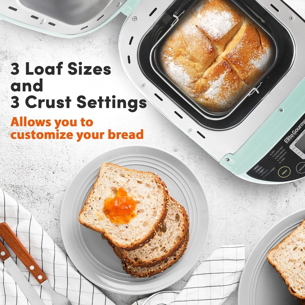 Programmable Toaster 3 Bread Sizes, 19 Menu Functions, 2 lbs, Mint