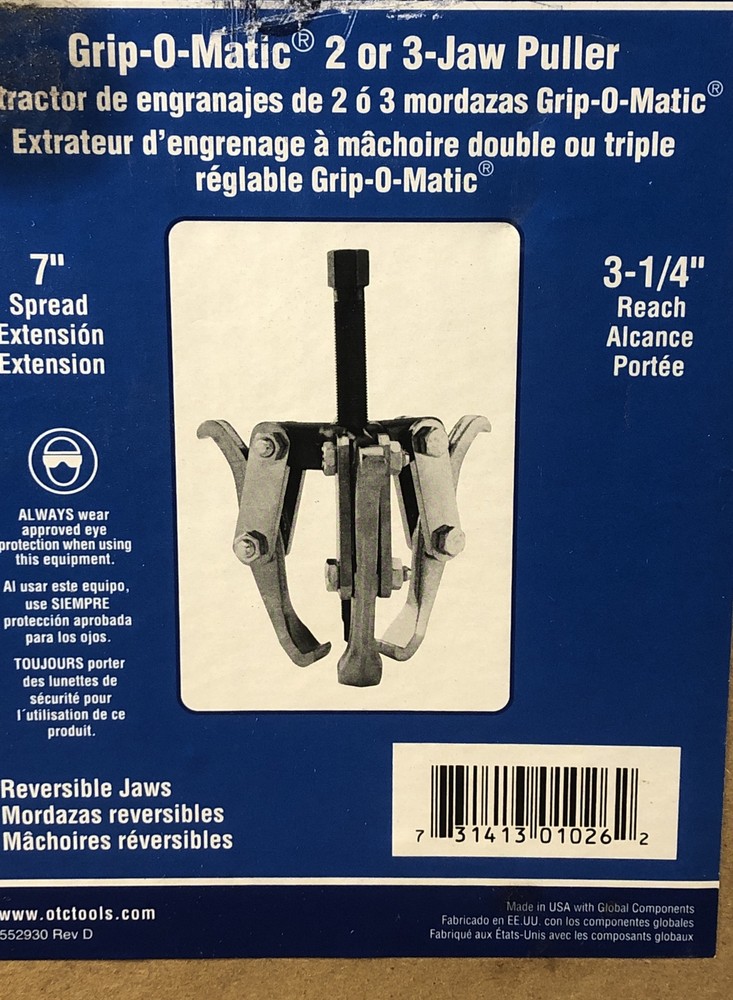 OTC 1027 5-TON GRIP-O-MATIC PULLER NEW