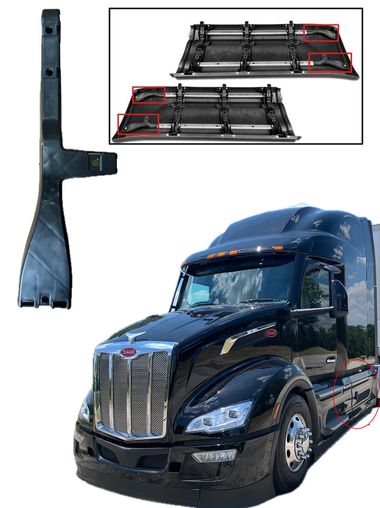 Left Side Bracket Component For Rear Side Skirt Panel Peterbilt 579 2023+