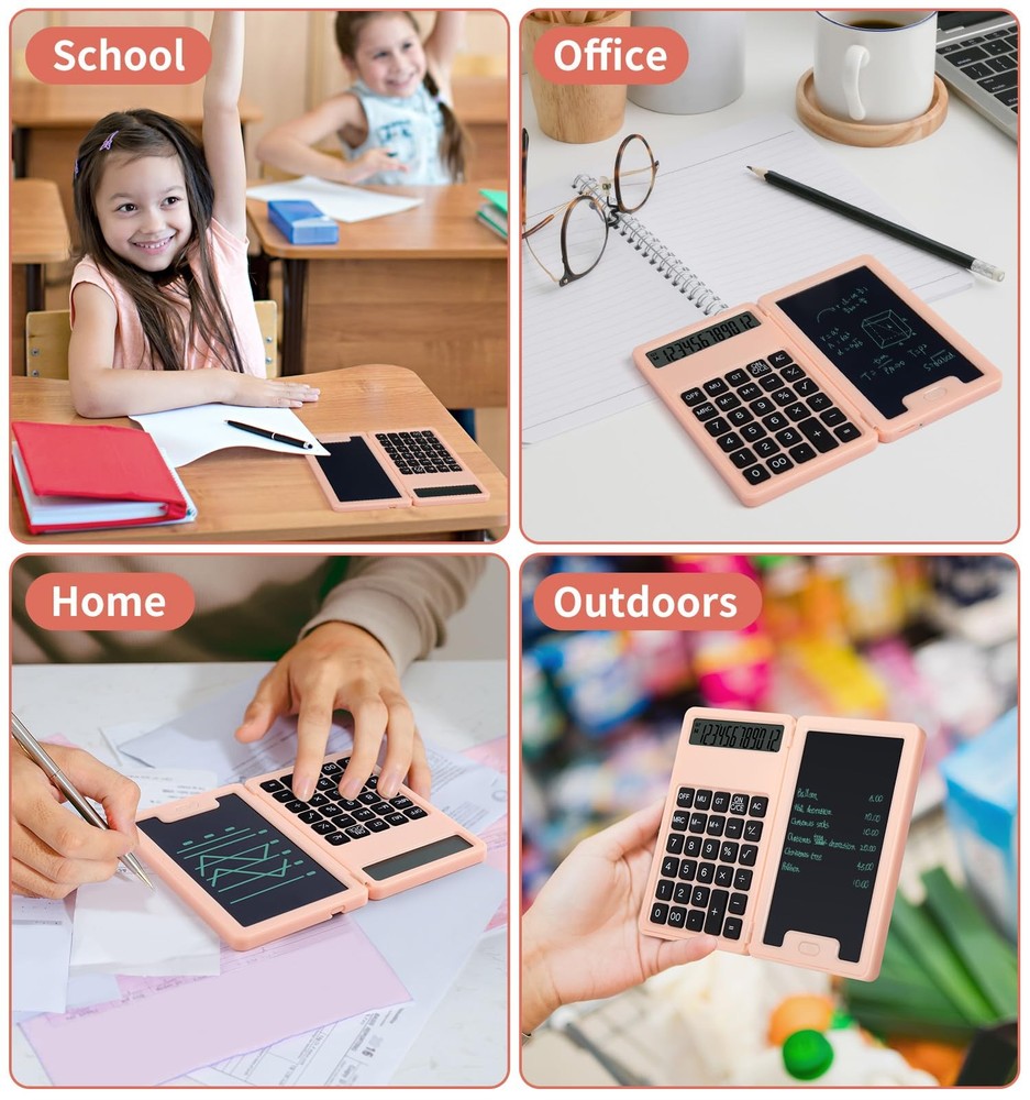 Desk Portable Basic Calculator with Notepad and Stylus, 12 Digit Large Displa...