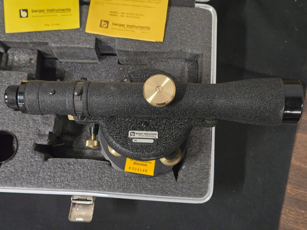 Berger Instruments Surveying Transit Level Model 154 12" Dumpy Level in Case