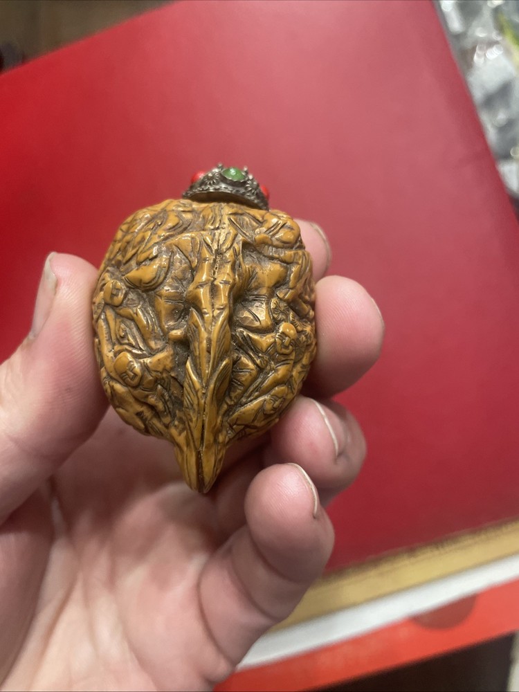 Hand Carved Walnut Snuff Box