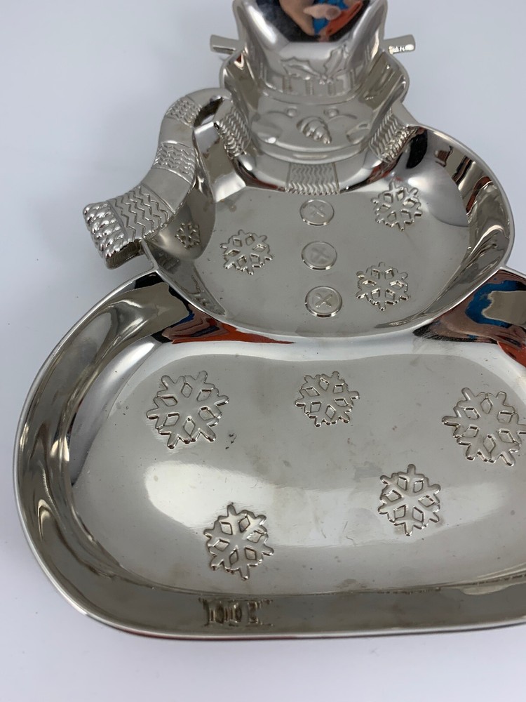 International Silver Co. Silverplate Snowman 15” Triple Divided Server Tray Dish