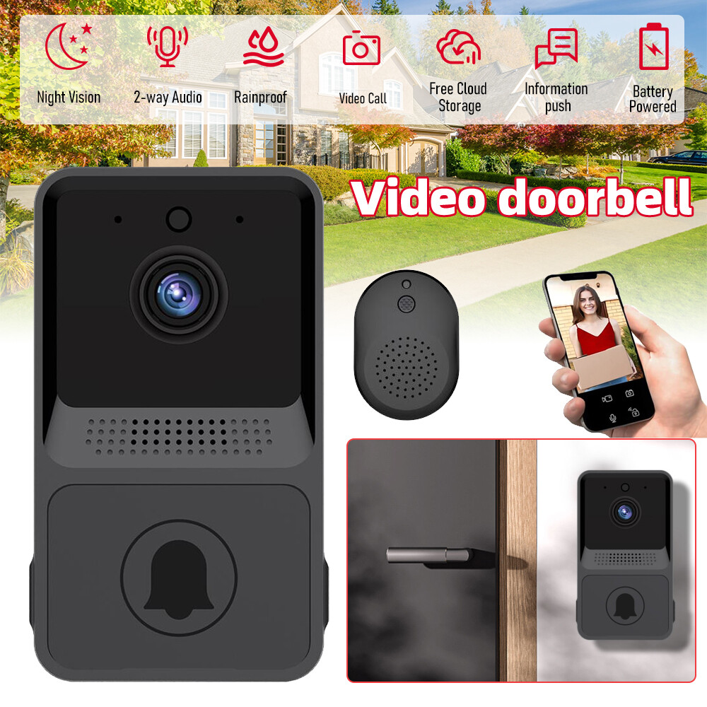 Smart Wireless WiFi Doorbell Intercom Video Camera Door Ring Bell Chime Security