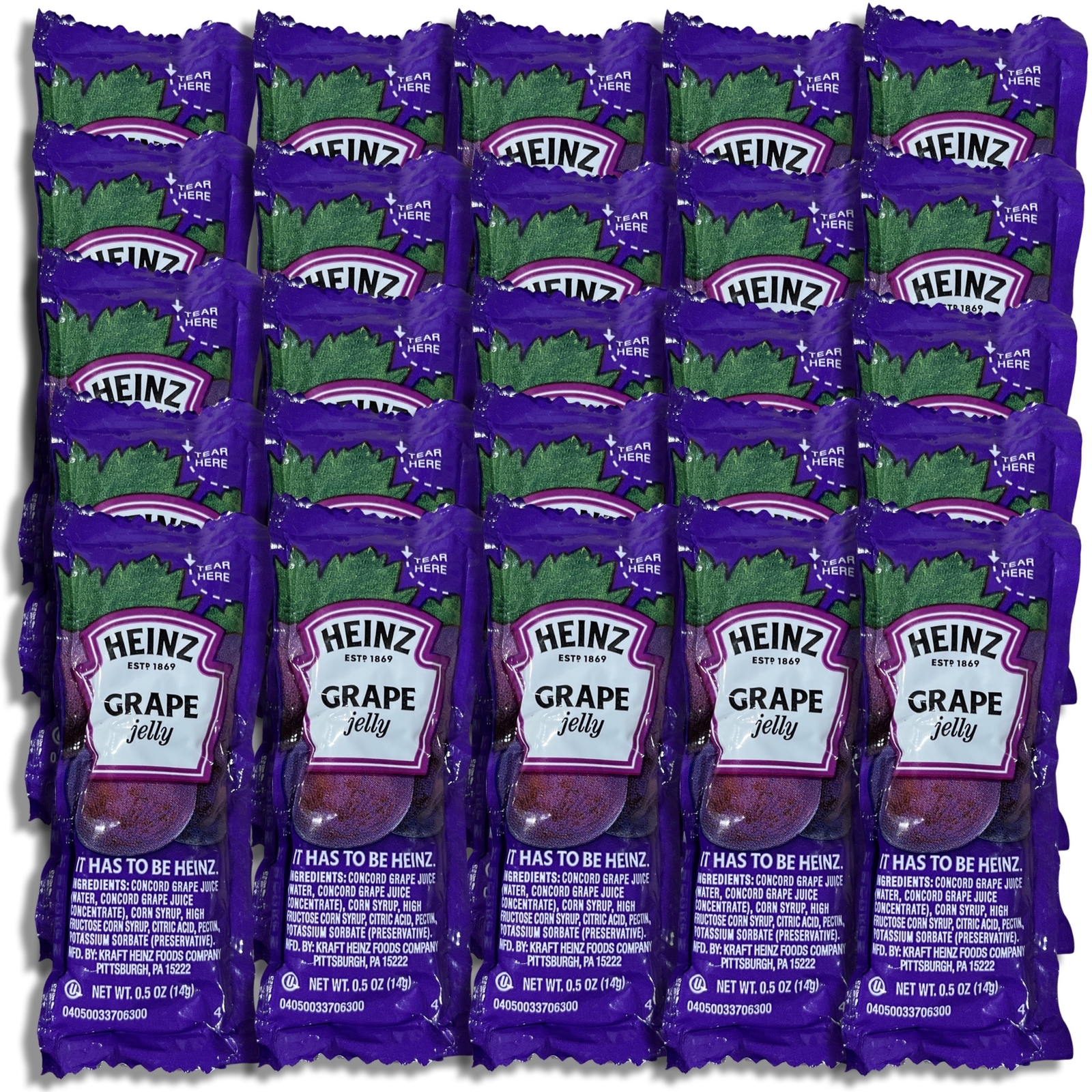 Grape Jelly & Strawberry Jam Single Serve Packets Combo | Pack of 50