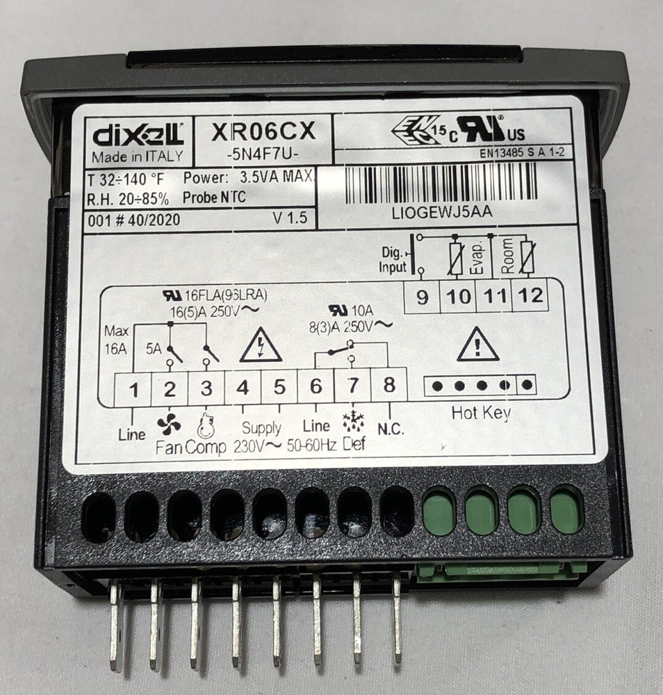 Dixell Control Settings 142085S XR06CX