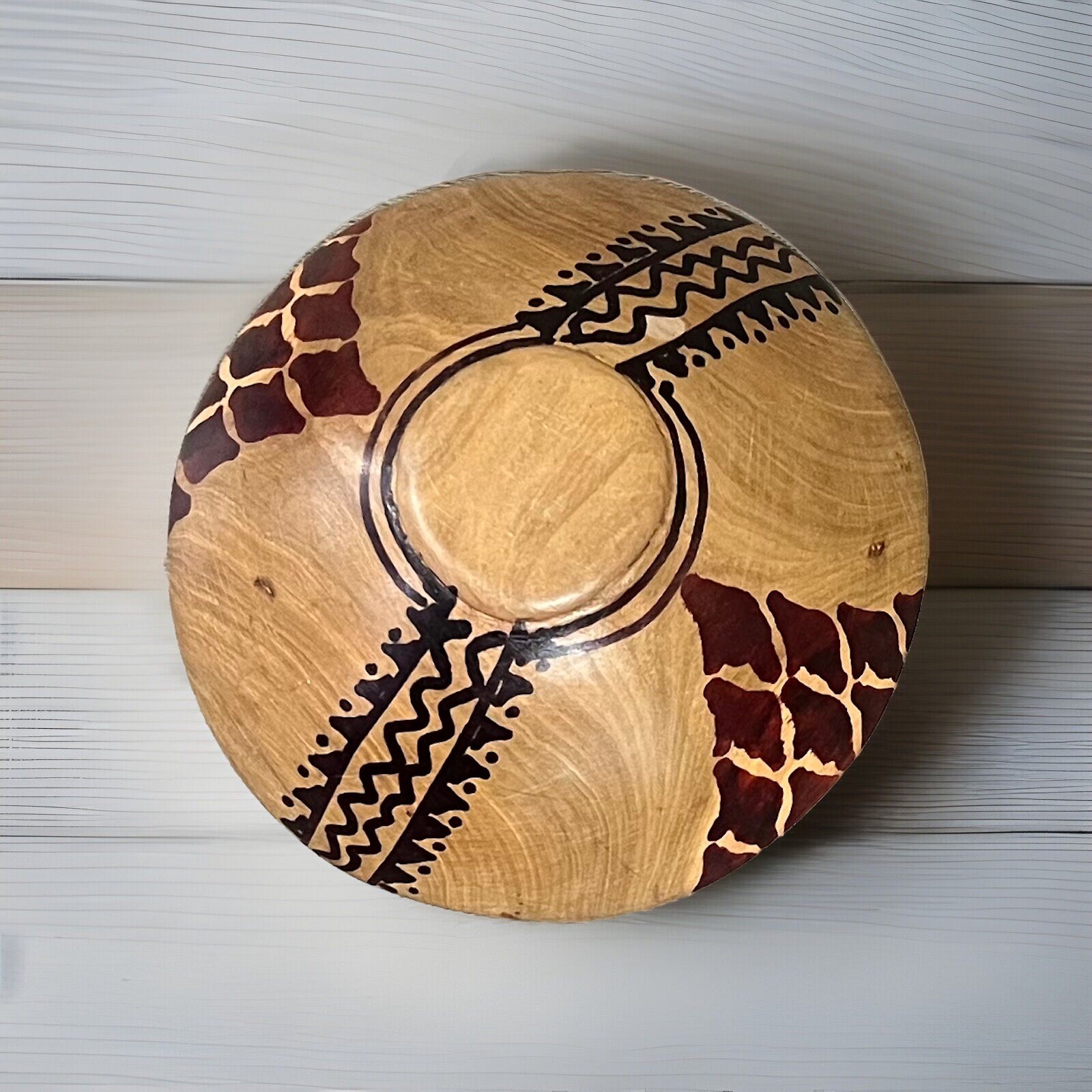 African Lion Decorative Serving Bowl Vintage Hand Carved 6”