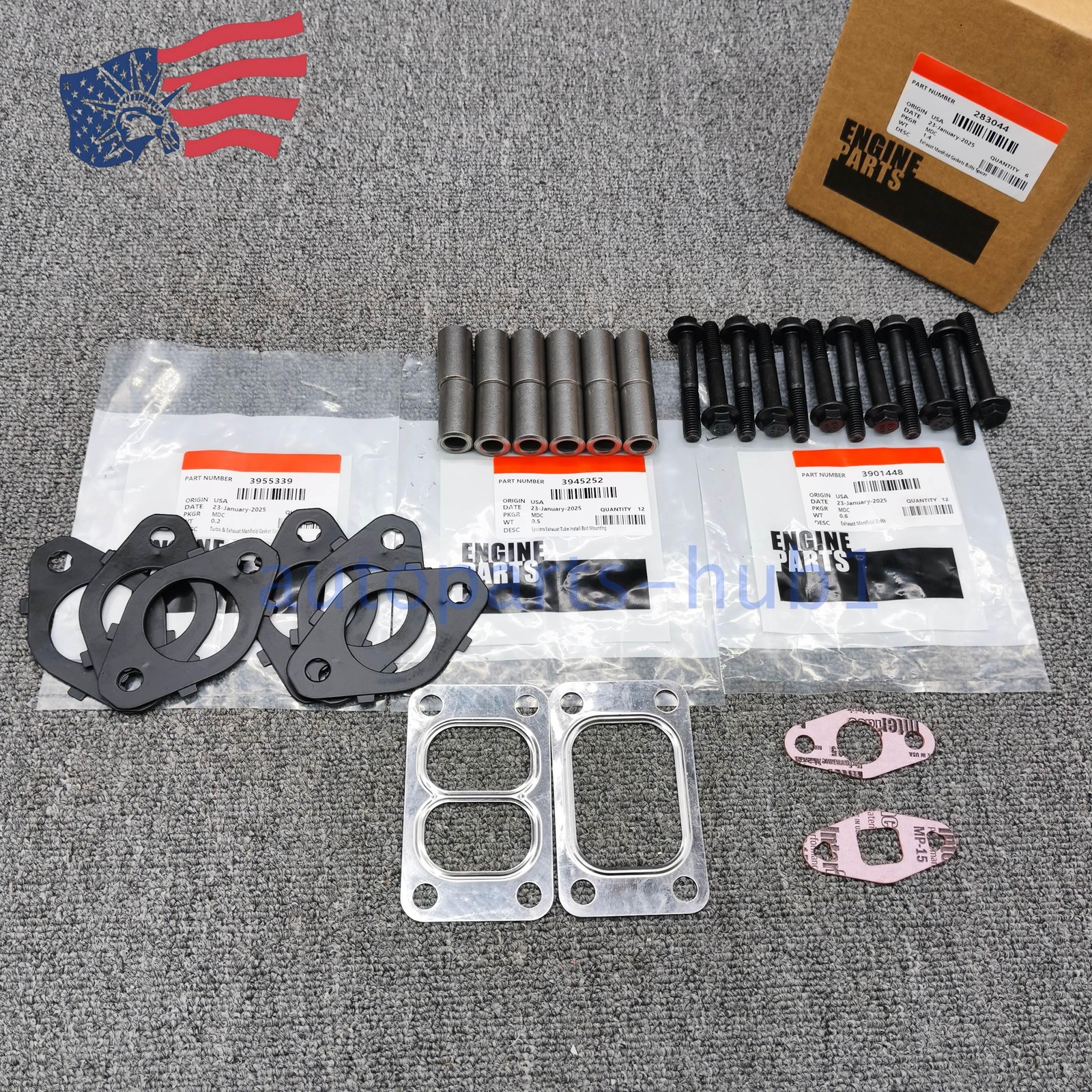NEW Exhaust Manifold Gaskets Bolts Spacer For Dodge Ram Cummins B5.9 6.7 03-19
