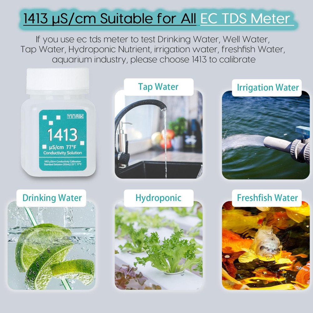 1413 μS/cm Calibration Solution, Conductivity Salt Standard Buffer BLUE