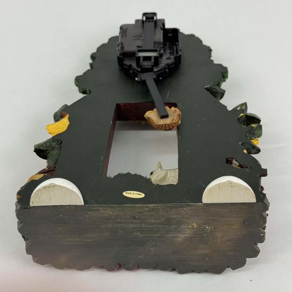 Resin Pendulum Clock Cows And Barn Farm Scene