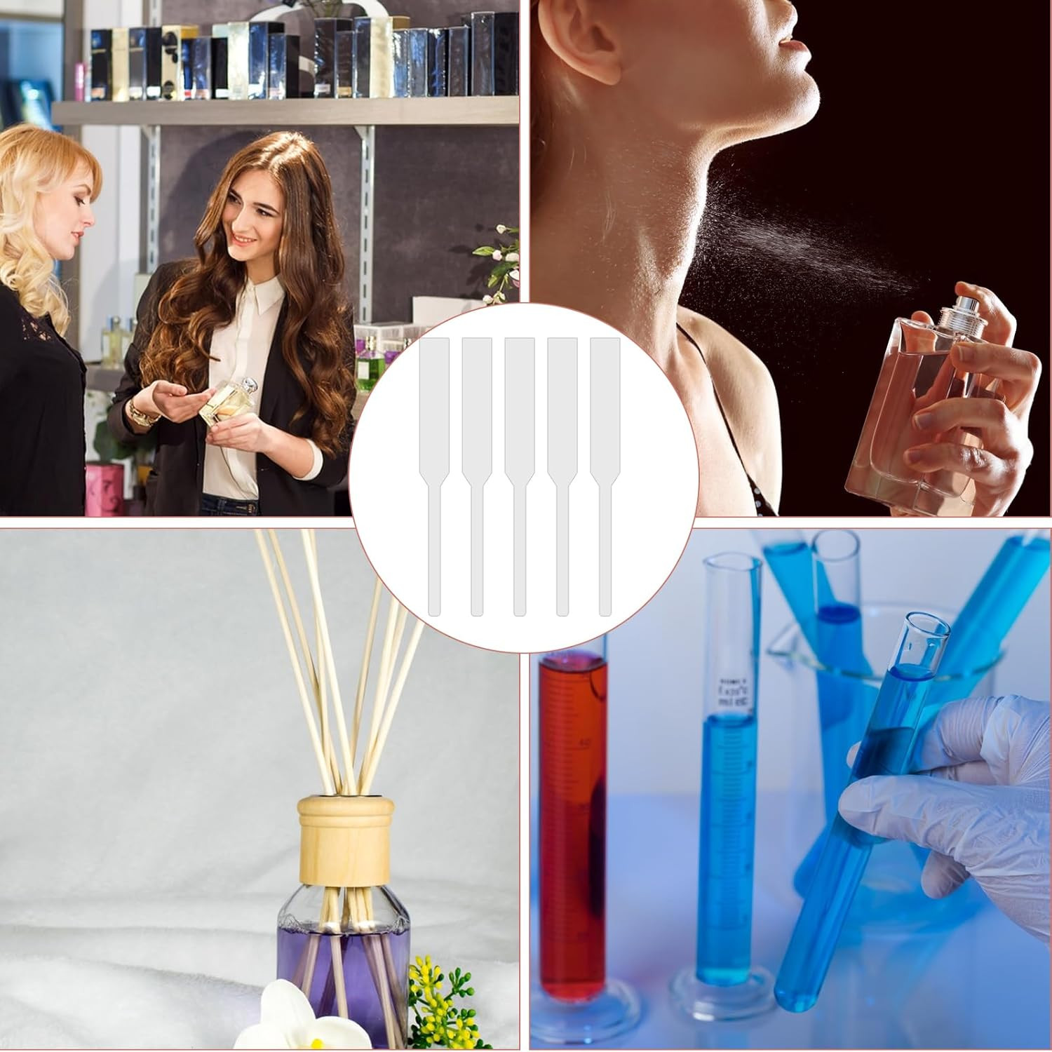 200 PCS Perfume Test Strips Paper Disposable White Perfume Paper Strips, Perfume