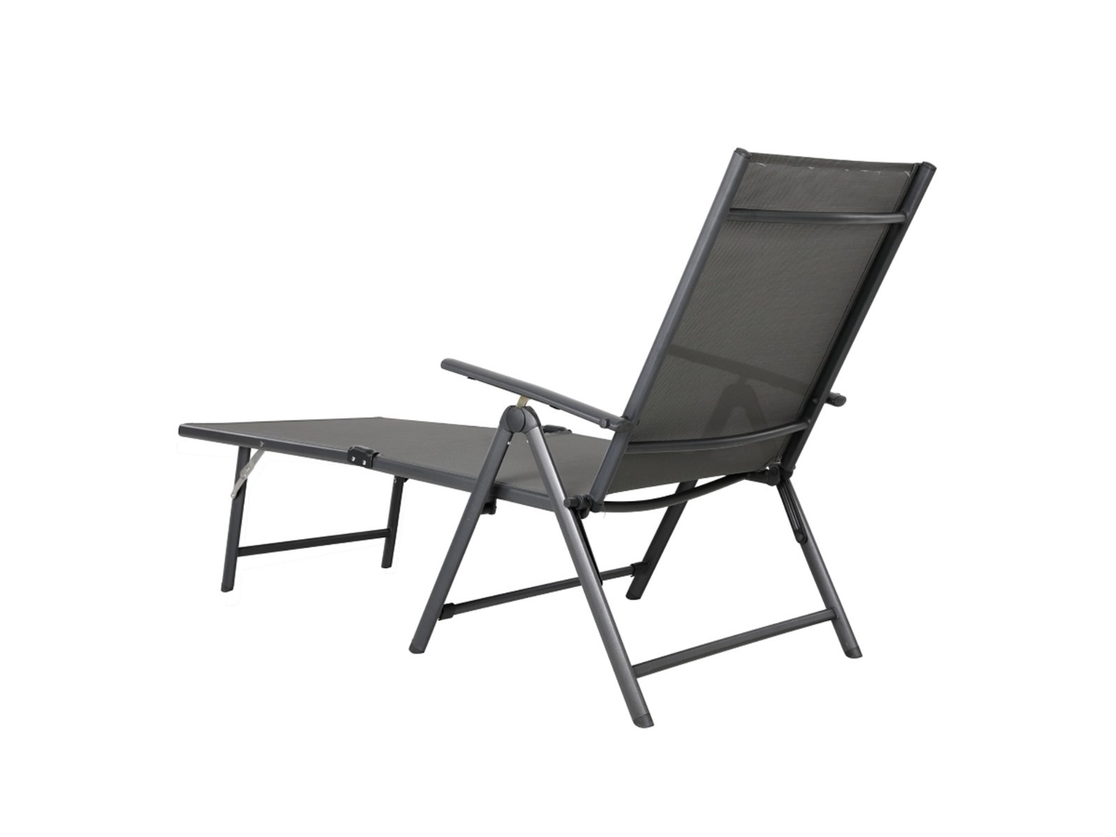 Nuu Garden Foldable Outdoor Chaise Lounge Chair Adjustable Patio Recliner BLACK
