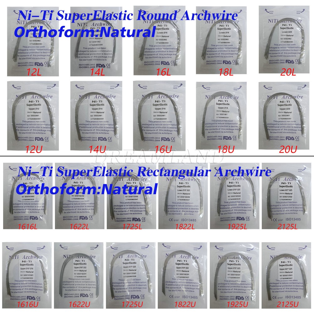 10pcs Sale Arch Wire Super Elastic NiTi Round / Rectangular Natural Form