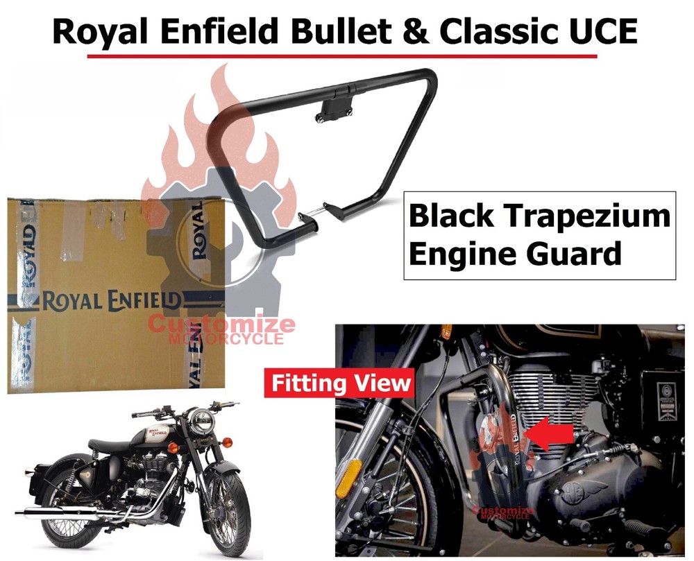 Royal Enfield "Bullet & Classic UCE" Black Trapezium "Engine Guard"