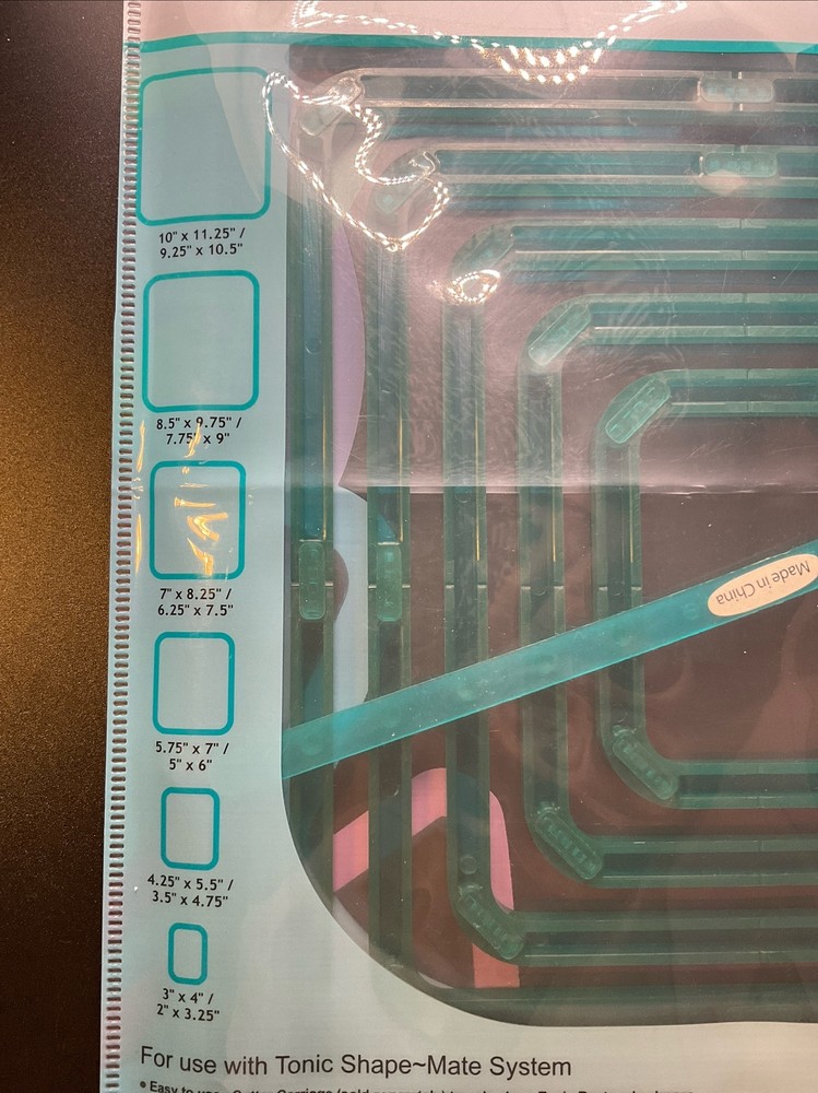 Tonic Studios For Use w Tonic Shape Mate System-6 Rectangle Shapes - 752A - NEW