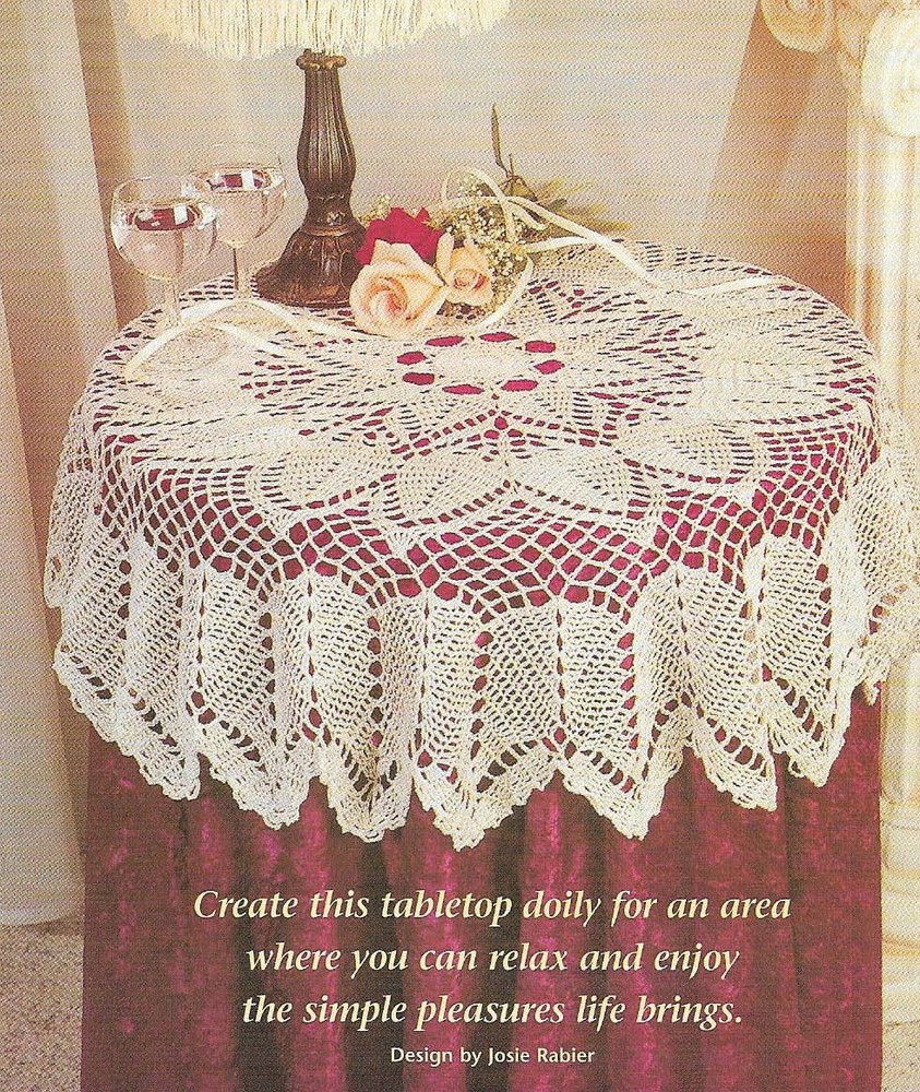 CLASSIC ELEGANCE DOILY 38" HOME DECOR DIGEST SIZE CROCHET PATTERN INSTRUCTIONS