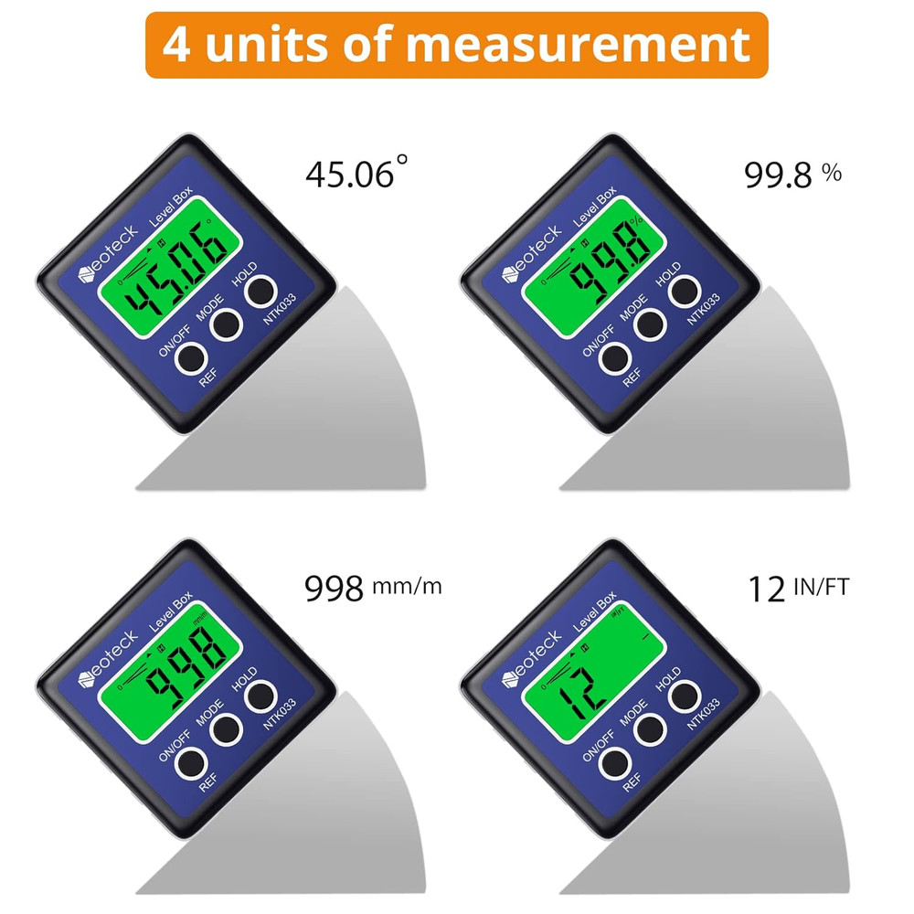 Digital Angle Finder LCD Digital Angle Gauge Waterproof Protractor Inclinometer