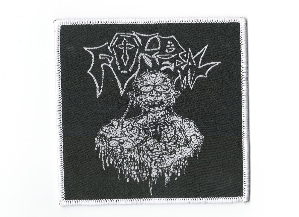 OLD FUNERAL,  SEW ON WHITE BORDER WOVEN PATCH