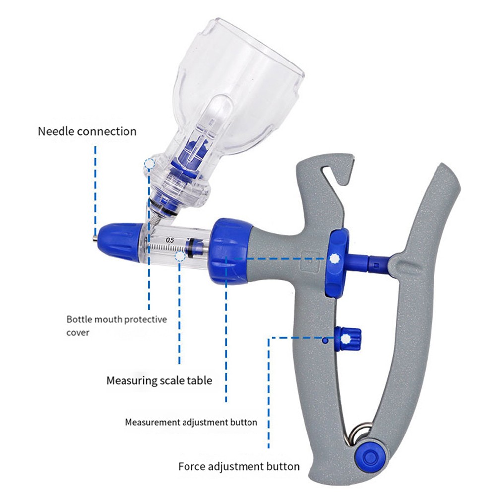 Can Insert Bottle Syringe 0.5-5ML for Cattle Sheep Chicken Adjustable Plastic ๑