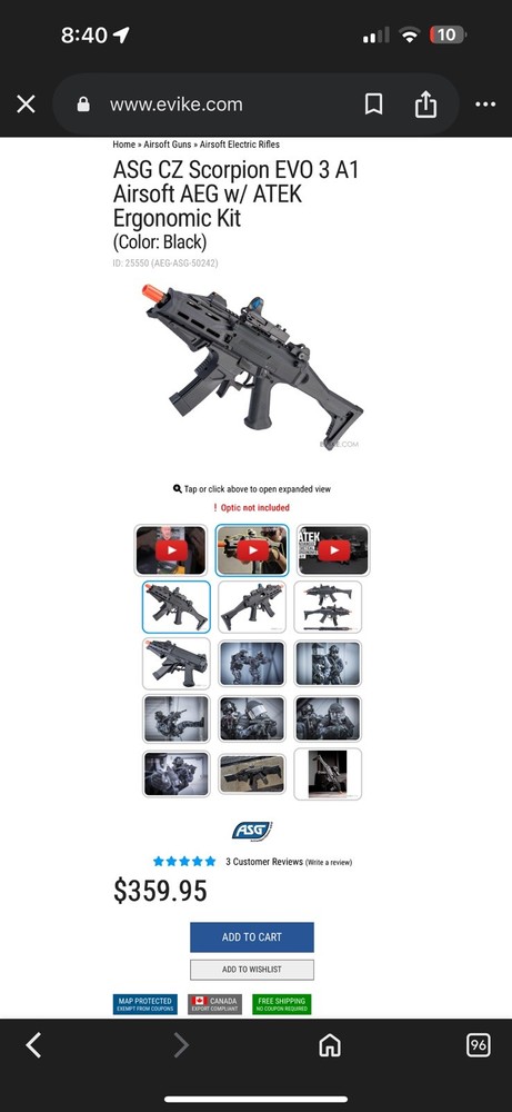 ASG CZ Scorpion EVO Airsoft Gun