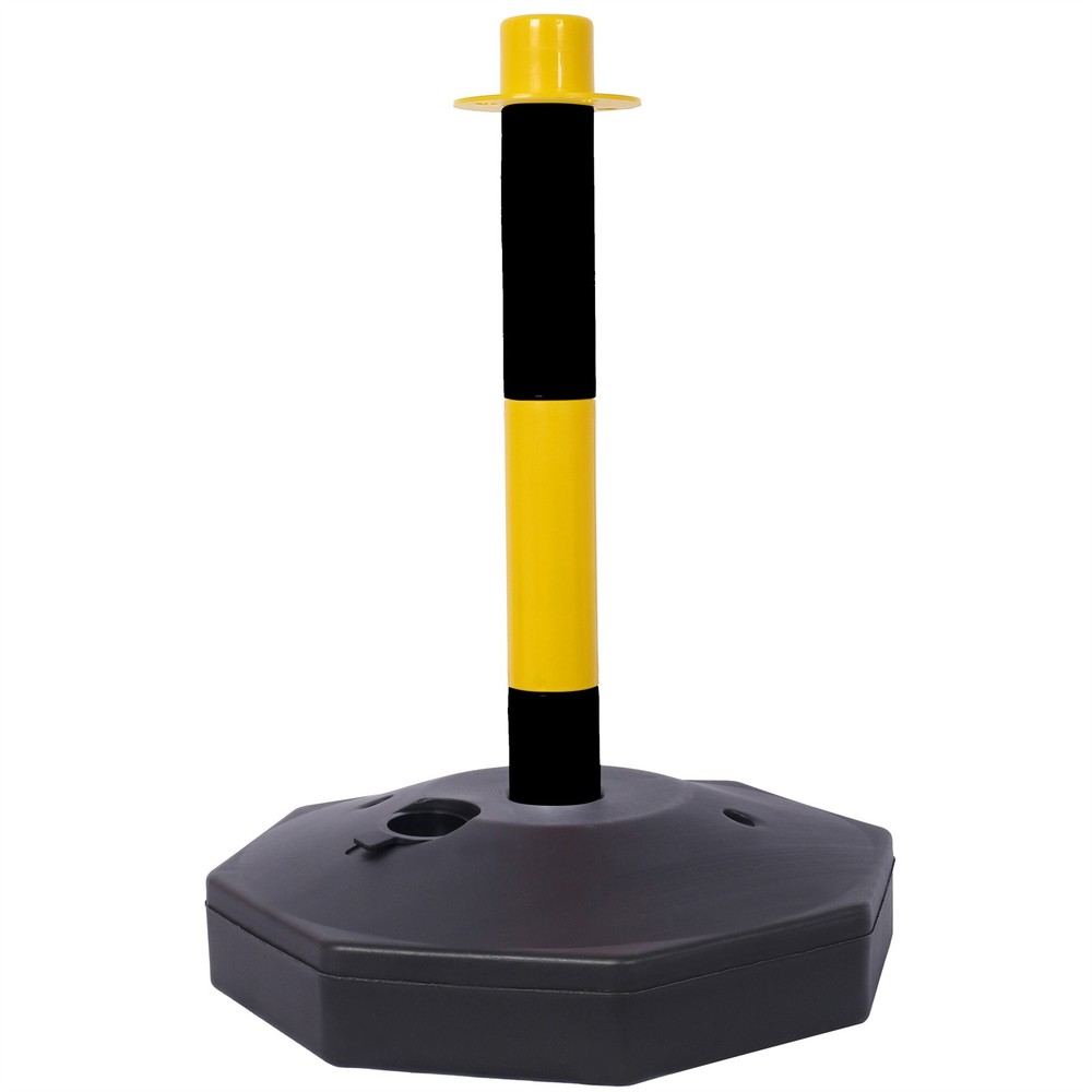 12 Pack Traffic Delineator Post Cones with Fillable Base with 5 FT Plastic Chain