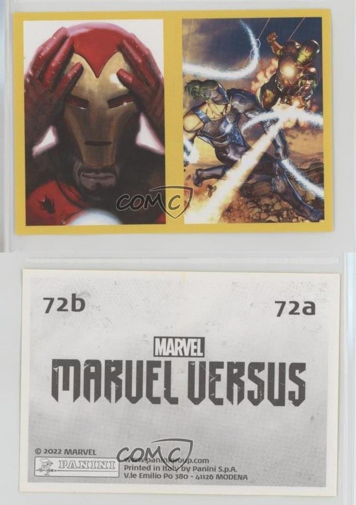 2022 Panini Marvel Versus Stickers Iron Man #72 e6j