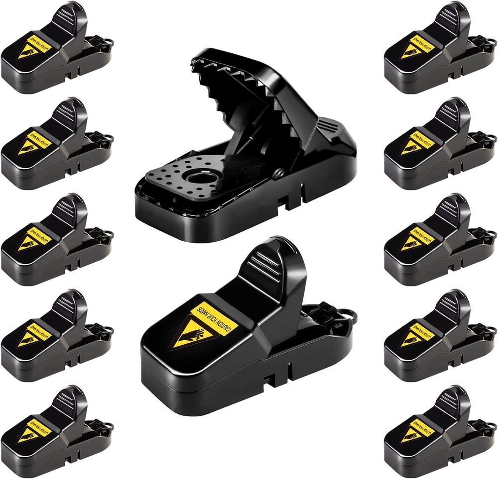 Durable ABS Mouse Traps - 12 Quick-Set Traps for Effective Home Pest Control