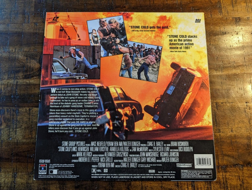 Stone Cold Brian Bosworth Laserdisc 1991