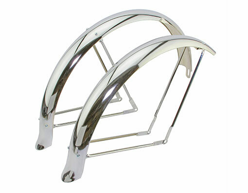 26" FLARED DUCKTAIL ADJUSTABLE BALLOON FENDER SET CHROME