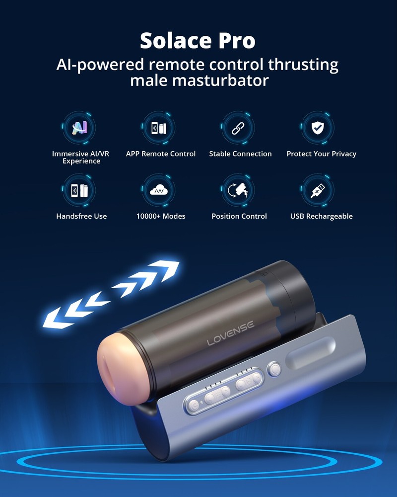 Lovense Solace Pro Automatic Male Masturbator,App Remote Control Thrusting