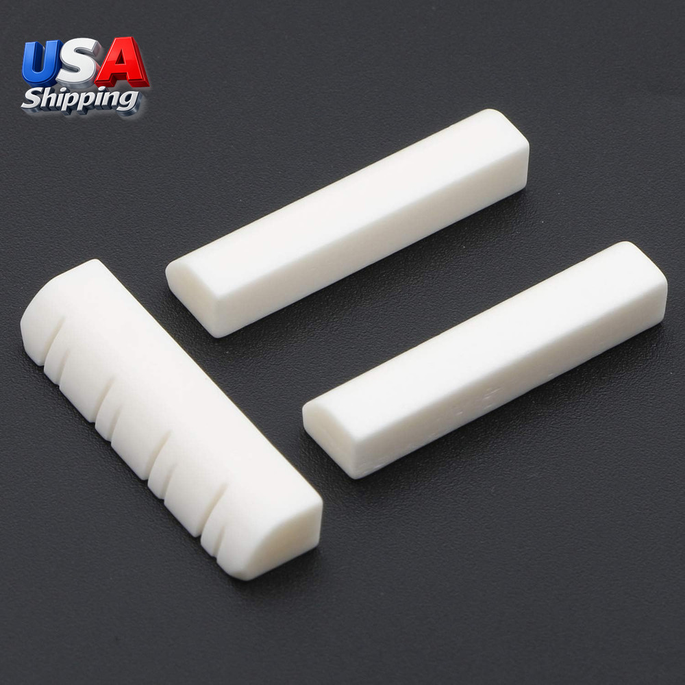 3PCS Bone Mandolin Upper Nut & Acoustic Guitar Nut, 8-String Silver Replacement