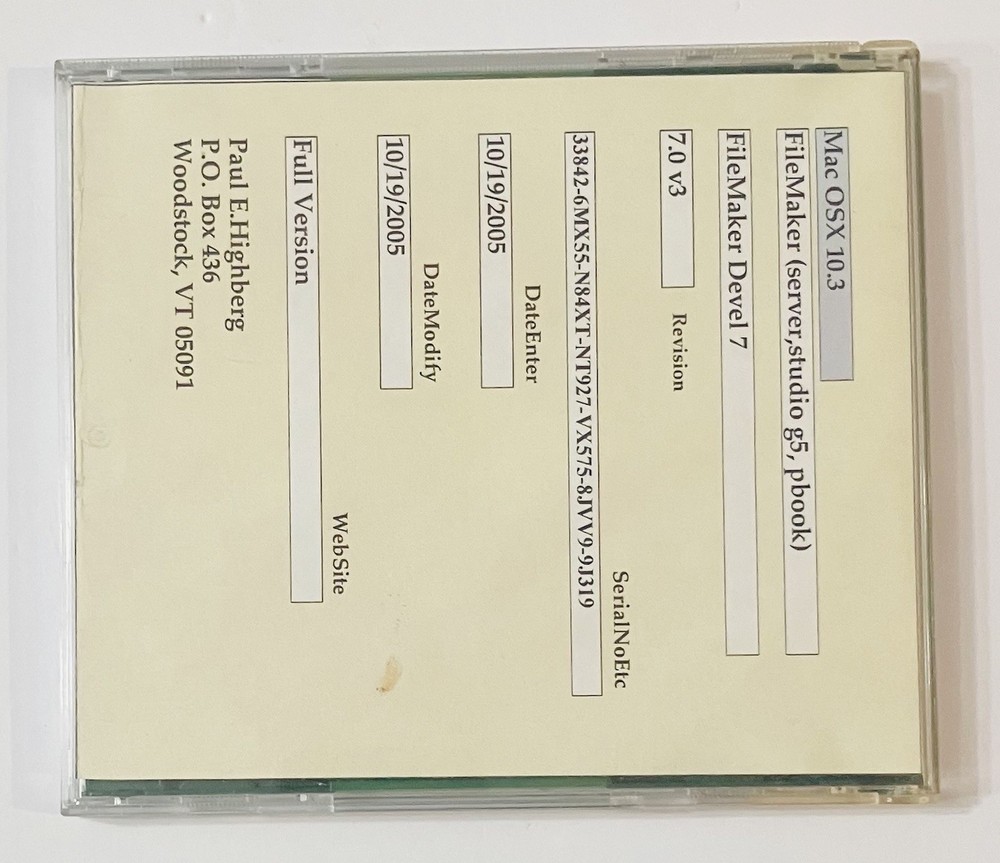 FileMaker Developer 7 Complete Box Mac PC CD Software w Manuals 2004